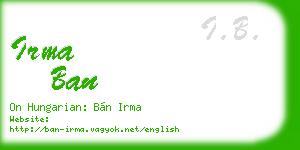 irma ban business card